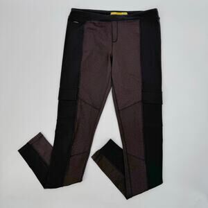Lole Brown/Brown Two Tone Pull On Leggings Womens Medium Mid Rise Elastic Waist